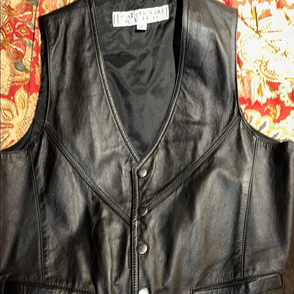 Elegant Black Leather Vest